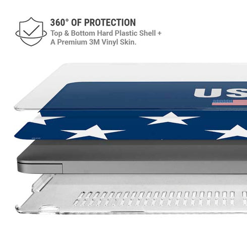 USA Flag Stars MacBook Pro 14in (2021-24) Case plus Skin